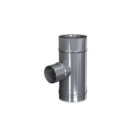 té 87 inox fumées piquage mâle diamètre nominal - conduit de fumée concentrique pour chaudière à pellets