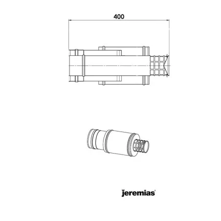 plan terminal horizontal court noir - conduit de fumée concentrique noir poêle à pellets