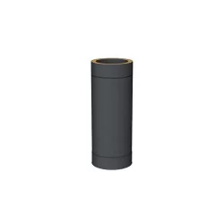 élément droit 500 mm noir - conduit de fumée double paroi isolé noir