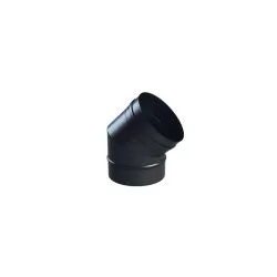 coude 45 noir - conduit de fumée simple paroi pour poêle à pellets