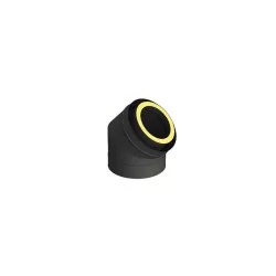 coude 45 - conduit de fumée triple paroi isolé noir