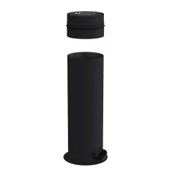 pied au sol recoupable avec amenée d'air integrée - conduit de fumée triple paroi isolé noir