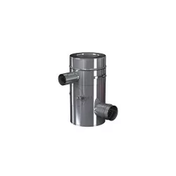 té 90 inox compact fumées 80 mm femelle et air ajustable 60 mm - conduit de fumée concentrique pour poêle à pellet