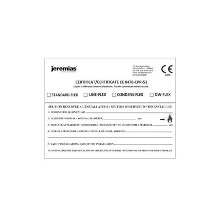 étiquette signaletique FLEXIBLE - accessoire conduit de fumée étiquette signaletique FLEXIBLE - accessoire conduit de fumée