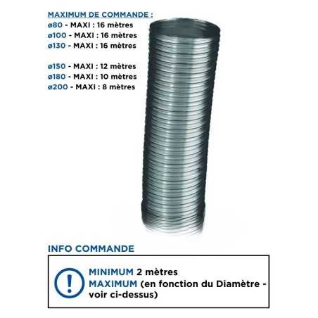 Tubage flexible inox double peau à la coupe EW-FLEX Tubage flexible inox double peau à la coupe EW-FLEX