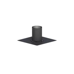 Plaque de finition noire 400x400 pour connexion tubage flexible inox