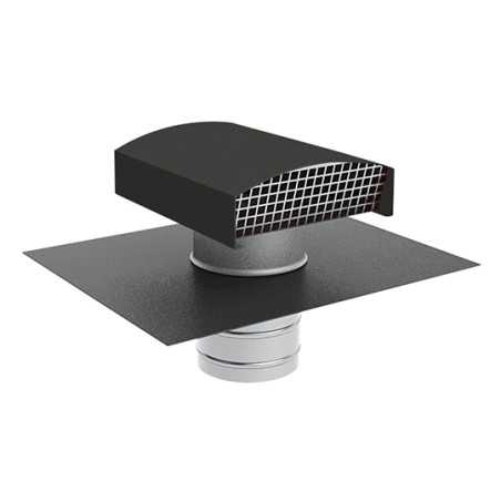 Chapeau toiture métallique couleur ardoise pour VMC Ekkoair