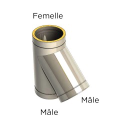 Té 135 avec piquage réduit isolé - conduit de fumée double paroi isolé