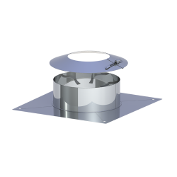 Couverture souche avec collerette courte - conduit de fumée Jeremias simple paroi inox FU 06