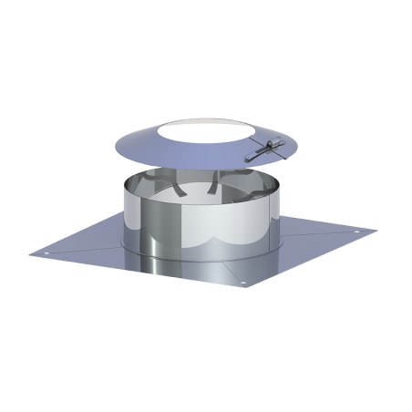 Couverture souche avec collerette courte - conduit de fumée Jeremias simple paroi inox FU 06