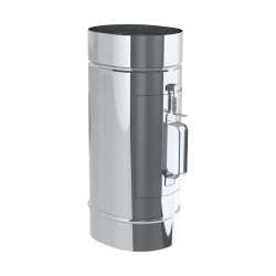 Élément avec porte de nettoyage avec trappe sur le petit côté - conduit de fumée pour tubage ovalisé simple paroi