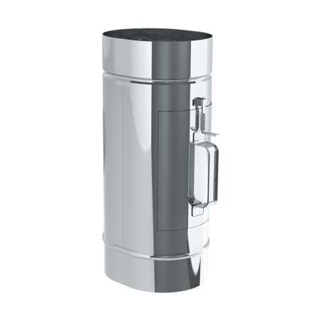 Élément avec porte de nettoyage avec trappe sur le petit côté - conduit de fumée pour tubage ovalisé simple paroi