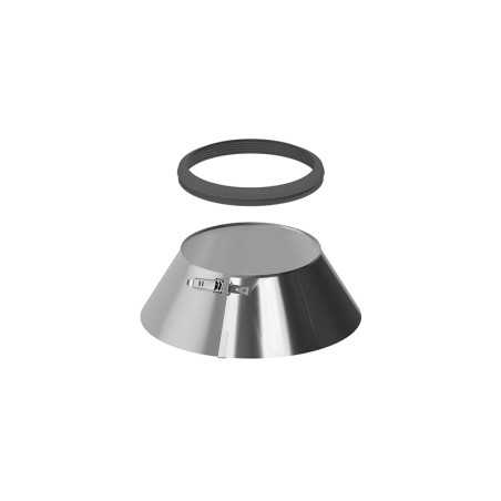 Collerette avec joint pour conduit de fumée inox simple peau Jeremias