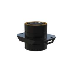 Plaque de support réglable noire pour conduit de fumée double paroi isolé